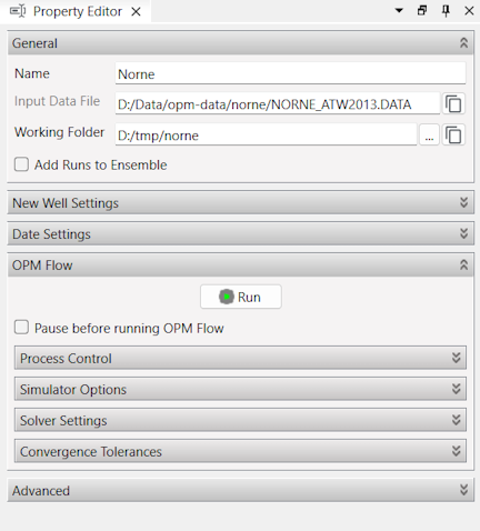 Job Properties Overview - OPM Flow